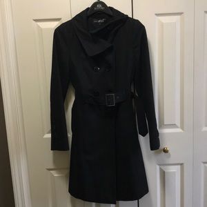 Black coat trench coat